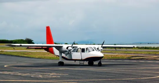 Plane getting ready for takeoff from airport